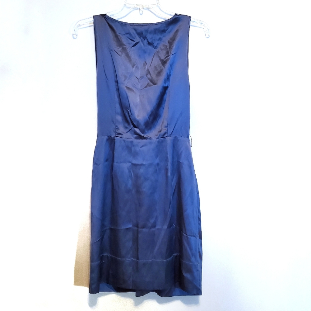 Bcbgmaxazria blue silk blend cocktail dress 4 - Picture 2 of 4